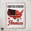 Cute Awesome United States Of America Blanket Fleece Blanket