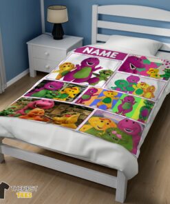 Cute Barney & Friends Characters Collage Blanket Fleece Customized Blanket - Image 4