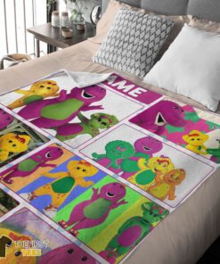 Cute Barney & Friends Characters Collage Blanket Fleece Customized Blanket - Image 3