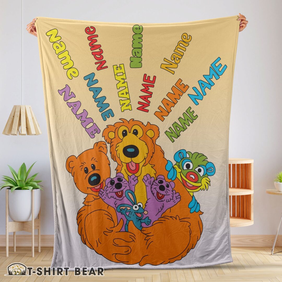 Cute Bear In The Big Blue House Cartoon Blanket Fleece Customized Blanket-mk-01