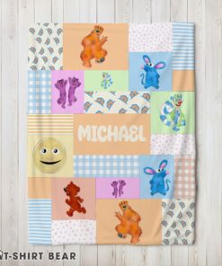 Cute Bear In The Big Blue House Characters Patchwork Blanket Fleece Customized Blanket