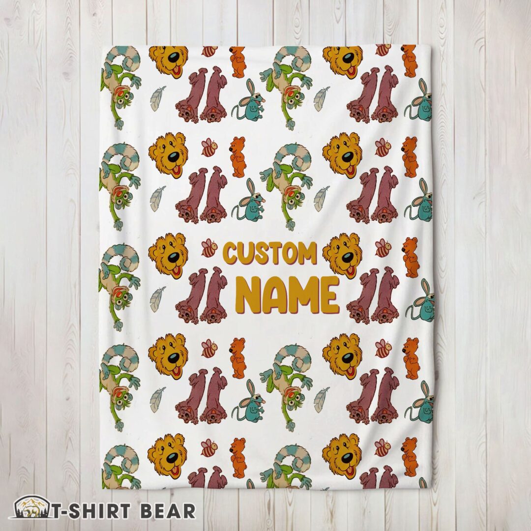 Cute Bear In The Big Blue House Cute Character Blanket Fleece Customized Blanket-mk-02