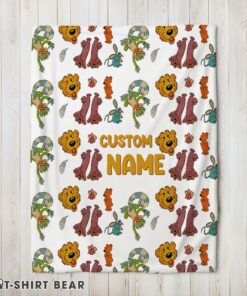 Cute Bear In The Big Blue House Cute Character Blanket Fleece Customized Blanket