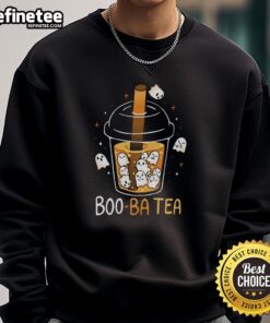 Alt Text: Cute Boo Ba Tea Halloween ghost boba tea sweatshirt design featuring a playful ghost and vibrant colors.