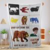 Cute Brown Bear Brown Bear What Do You See Blanket Fleece Customized Blanket