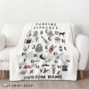 Cute Camping Equipment Camping Alphabet Blanket Fleece Customized Blanket