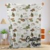 Cute Camping Theme Velveteen Plush Blanket Fleece Customized Blanket