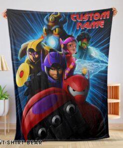 Cute Cartoon Big Hero 6 Friends Blanket Fleece Customized Blanket