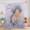 Cute Cartoon Disney Aladdin Jasmine Princess Blanket Fleece Customized Blanket