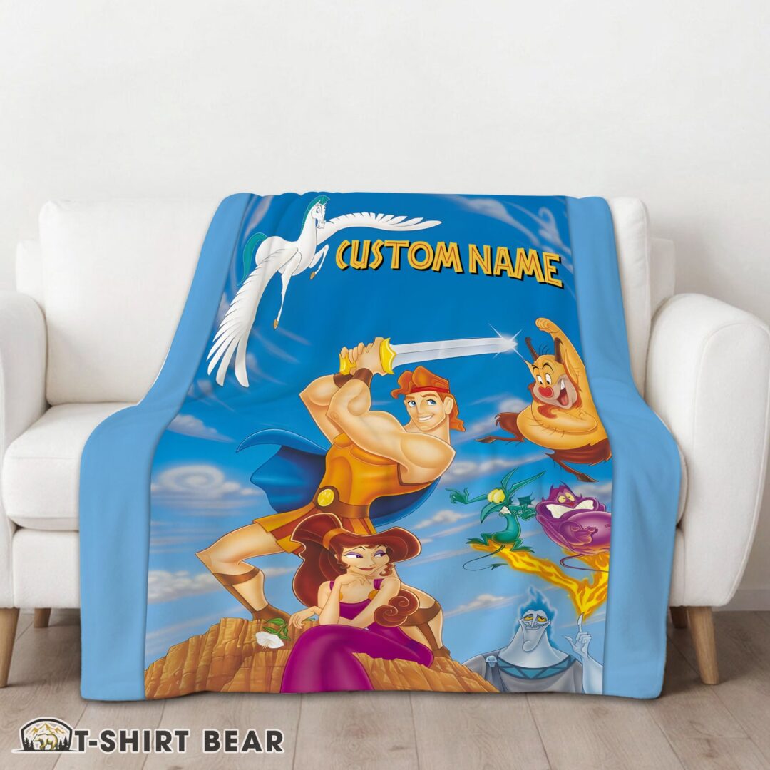 Cute Cartoon Disney Hercules With Friends Blanket Fleece Customized Blanket