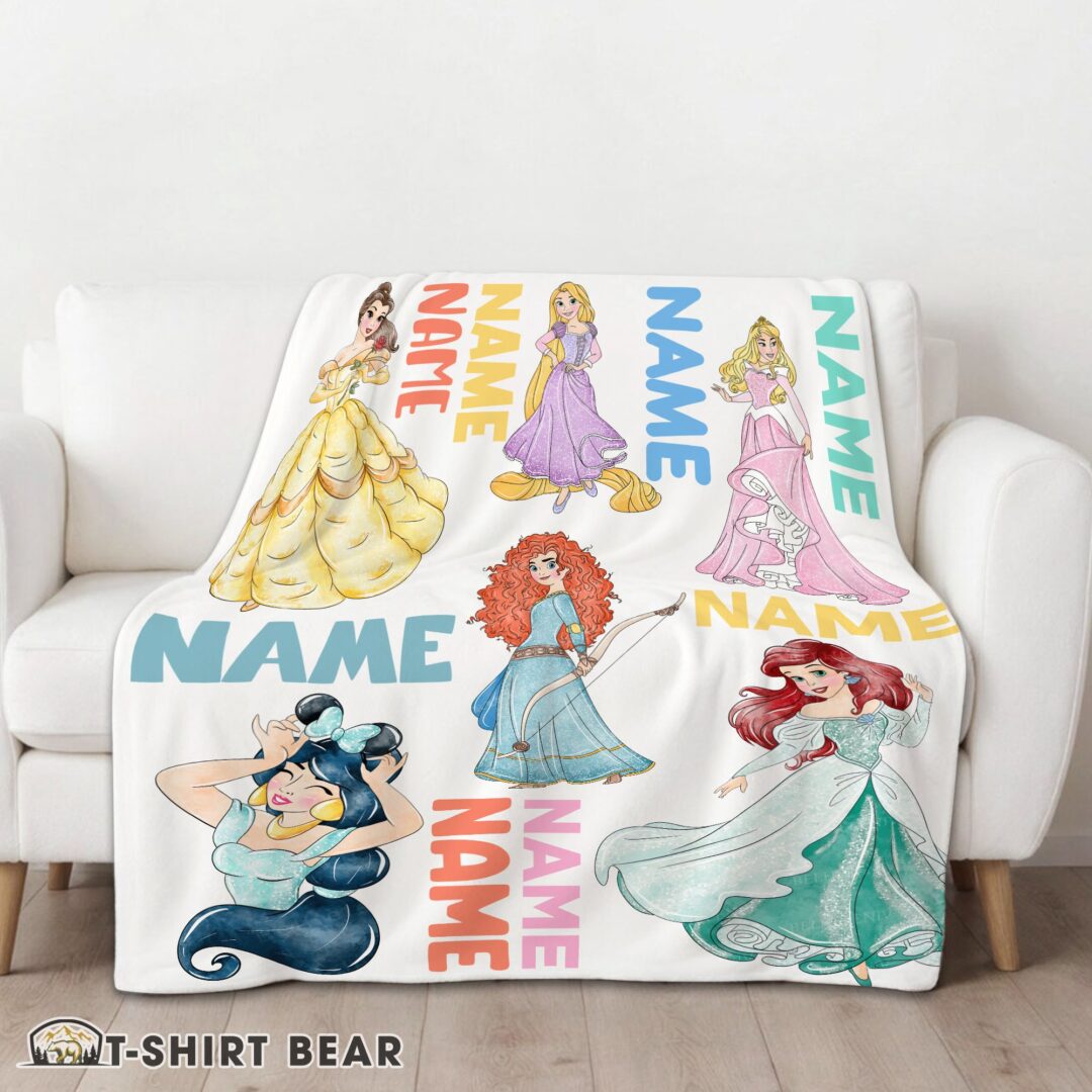 Cute Cartoon Disney Princess Blanket Fleece Customized Blanket