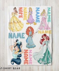 Cute Cartoon Disney Princess Blanket Fleece Customized Blanket