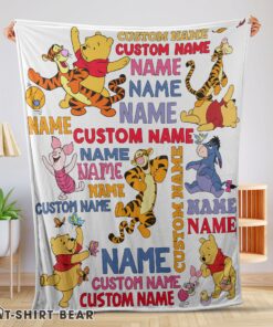 Cute Cartoon Disney Winnie The Pooh With Friends Blanket Fleece Customized Blanket