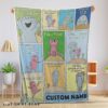 Cute Cartoon Elephant & Piggie Blanket Fleece Customized Blanket
