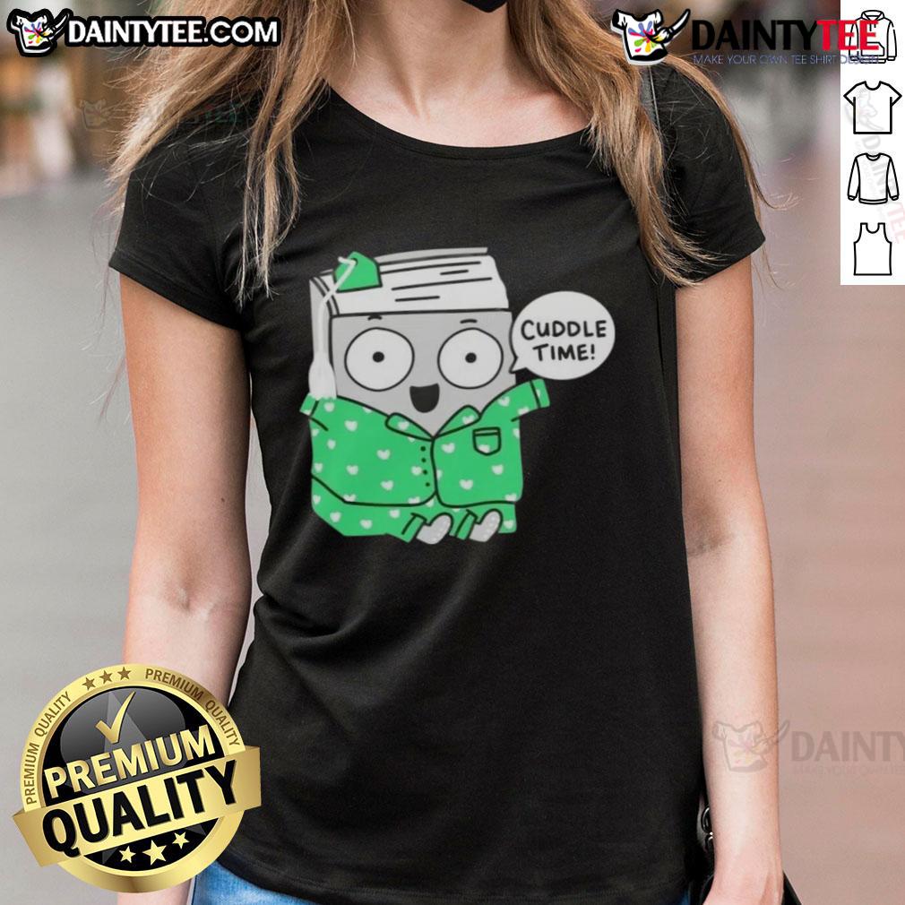 Cute Cozy Bookish Cuddle Time Ladies Tee