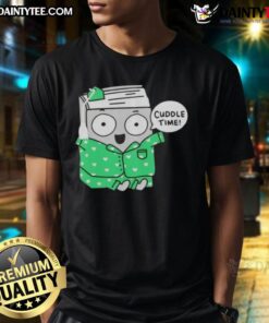 Alt Text: Cute Cozy Bookish Cuddle Time T-Shirt featuring a whimsical design perfect for book lovers and cozy nights in.