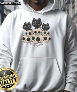 Alt Text: Cute Death Gang Cat Skulls Hoodie featuring playful cat skull designs in a stylish, cozy fit for cat lovers.