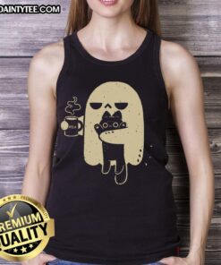Cute ghost holding a cat tank top design, perfect for Halloween or casual wear lovers.