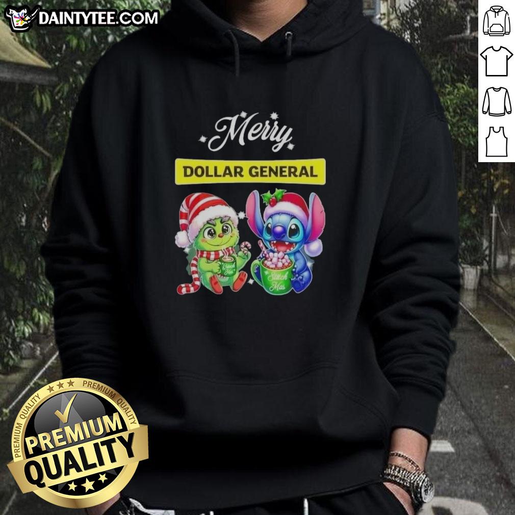 cute-grinch-and-stitch-x-dollar-general-merry-christmas-hoodie Cute Grinch and Stitch hoodie from Dollar General, perfect for a Merry Christmas celebration.
