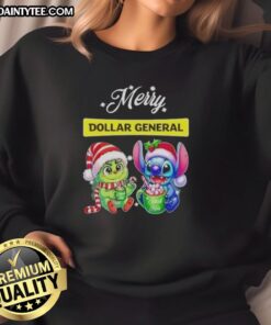 Cute Grinch And Stitch X Dollar General Merry Christmas T-Shirt - Image 5