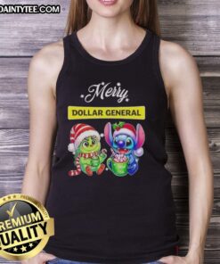 Cute Grinch And Stitch X Dollar General Merry Christmas T-Shirt - Image 4