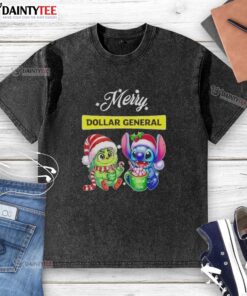 Cute Grinch And Stitch X Dollar General Merry Christmas T-Shirt - Image 6