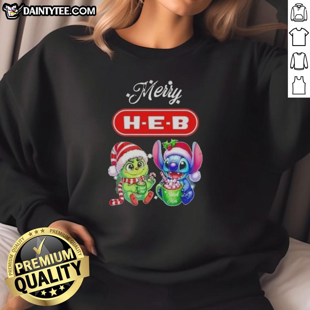 cute-grinch-and-stitch-x-h-e-b-merry-christmas-sweatshirt Cute Grinch And Stitch X H-E-B Merry Christmas T-Shirt - Image 5