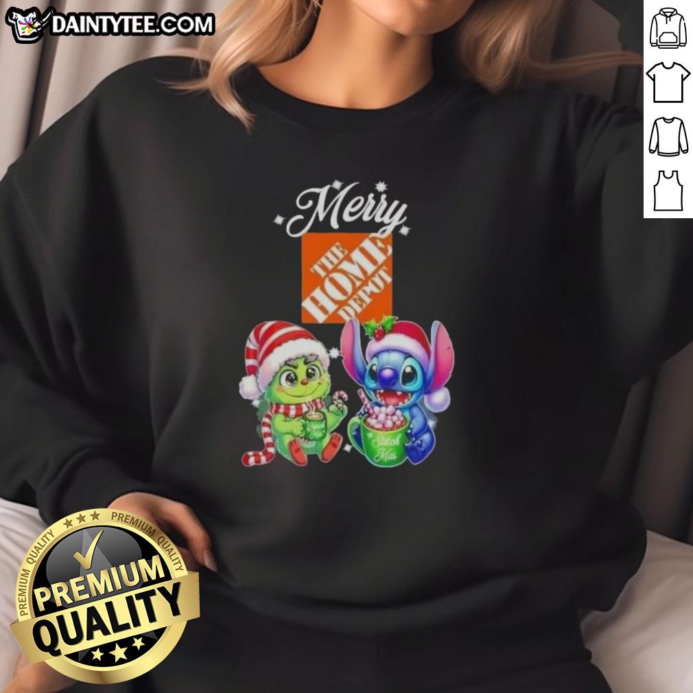 cute-grinch-and-stitch-x-home-depot-merry-christmas-sweatshirt Cute Grinch And Stitch X Home Depot Merry Christmas T-Shirt - Image 5