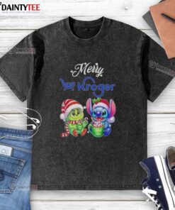 Cute Grinch And Stitch X Kroger Merry Christmas T-Shirt - Image 6