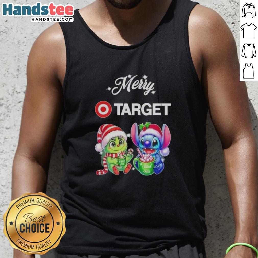 cute-grinch-and-stitch-x-target-merry-christmas-tank-top Alt Text: Cute Grinch and Stitch X Target Merry Christmas tank top featuring festive designs for holiday cheer. Perfect for Christmas!