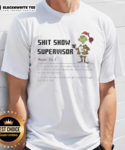 Cute Grinch Shit Show Supervisor T-Shirt for Merry Christmas, featuring a whimsical Grinch design perfect for festive fun.
