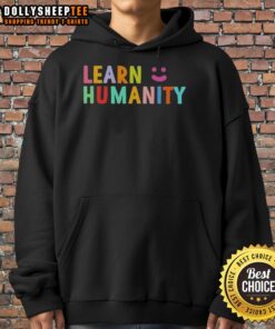 Cute Learn Humanity Icon Smile Hoodie featuring a cheerful design and vibrant colors, perfect for casual wear.