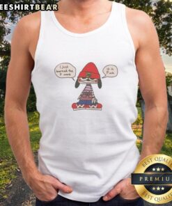 Parappa the Rapper tank top with 'I Just Learned The F Word: It Is Fck' design, showcasing a playful and humorous style.