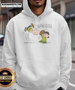 Alt Text: Adorable 'Cute Peanuts Lucy van Pelt Aaugh Hoodie' featuring Lucy with a playful expression, perfect for fans.