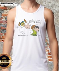 Adorable Lucy van Pelt Aaugh tank top featuring cute peanuts design, perfect for fans of the Peanuts comic strip.
