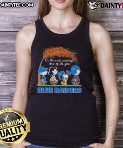 Alt Text: Cute Peanuts Snoopy and friends tank top featuring a festive design, perfect for celebrating the most wonderful time of the year.