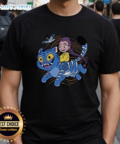 Alt Text: Cute Rumi Kpop Demon Hunters Team Tiger T-Shirt featuring vibrant graphics of a tiger and anime-style characters.