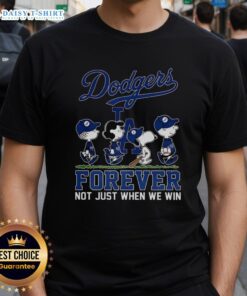 Alt Text: Cute Snoopy and Friends X Los Angeles Dodgers t-shirt for baseball lovers, celebrating fandom beyond just winning.