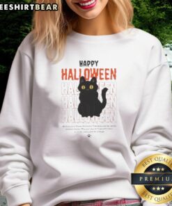 Alt Text: Cute spooky black cat Halloween vibes sweatshirt featuring a playful feline design perfect for festive celebrations.