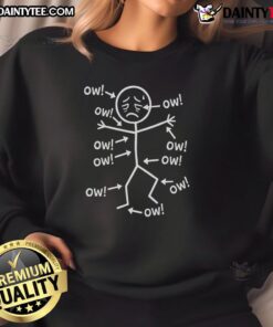 Cute Stickman Ow Ow Ow Sweatshirt featuring a playful stick figure design, perfect for casual and quirky outfits.