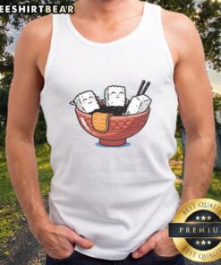 Adorable Cute Sushi Relax Tank Top featuring colorful sushi designs for a fun and casual summer look.