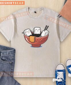 Cute sushi relax washed t-shirt featuring playful sushi designs, perfect for casual wear and sushi lovers.