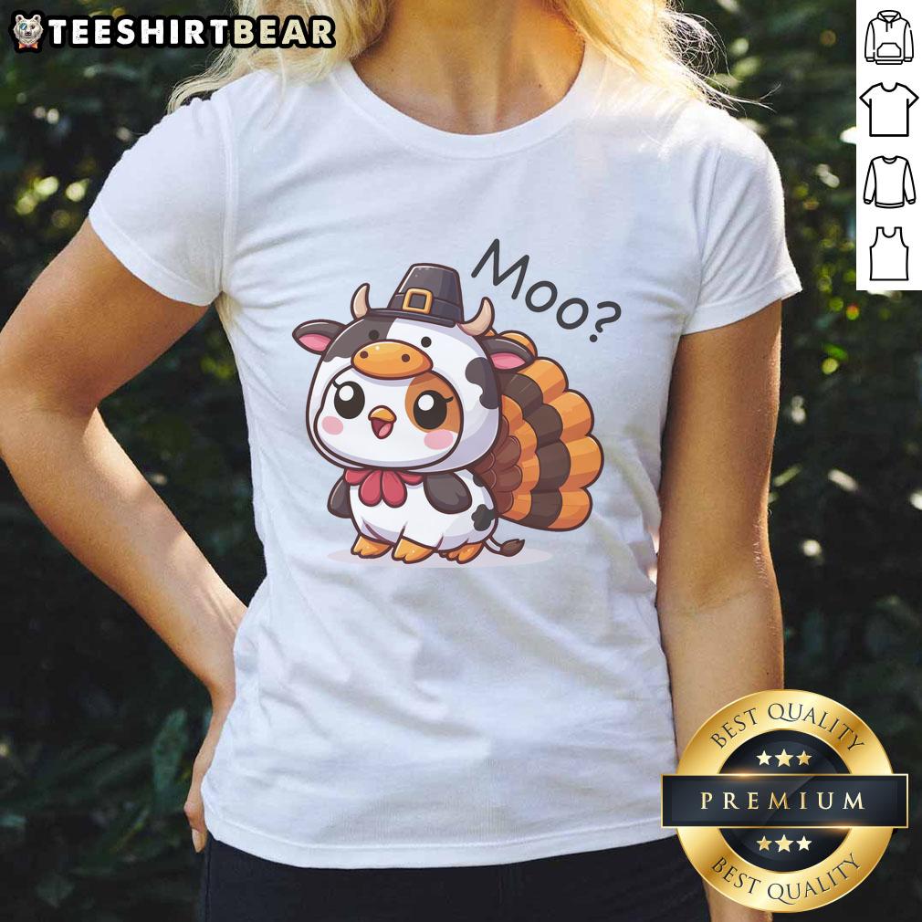 Cute Turkey Cow Moo Funny Thanksgiving Ladies Tee Cute Turkey Cow Moo Funny Thanksgiving Ladies Tee featuring a playful design perfect for holiday celebrations.