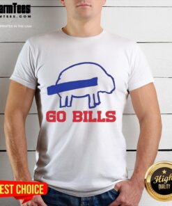 Funny Buffalo Bills football sketch T-shirt design featuring playful graphics and 'Go Bills' text for fans.