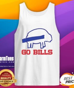 Funny Buffalo Bills football sketch tank top design with vibrant colors, perfect for Go Bills fans and game day wear.