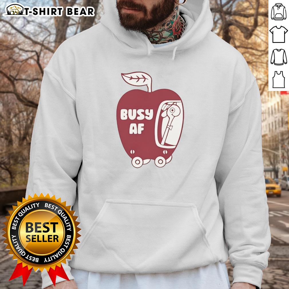 Funny Busy Af Apple Hoodie Funny Busy AF Apple Hoodie featuring a playful design, perfect for casual wear and showcasing your fun personality.