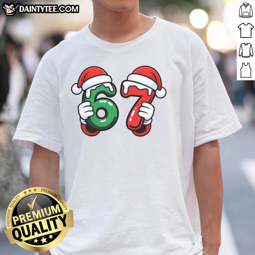 funny-christmas-67-santa-hands-meme-6-7-sixty-seven-t-shirt Funny Christmas 67 Santa Hands Meme T-Shirt design featuring playful Santa graphics and festive text for the holidays.