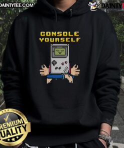 Funny Console Yourself Gameboy gamer retro hoodie design featuring vibrant colors and nostalgic gaming graphics.