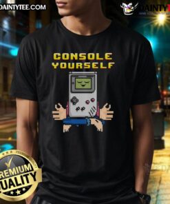 Funny Console Yourself Gameboy Gamer Retro T-Shirt featuring a playful design perfect for gaming enthusiasts.
