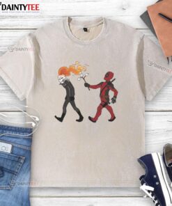 Funny Deadly Smores Deadpool Ghost Rider T-Shirt - Image 6